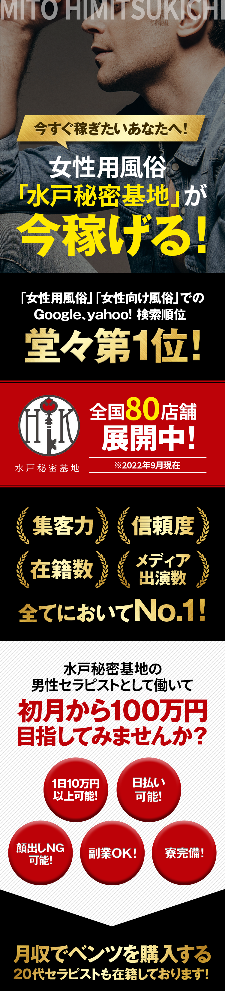 女性用風俗「水戸秘密基地」が今稼げる！